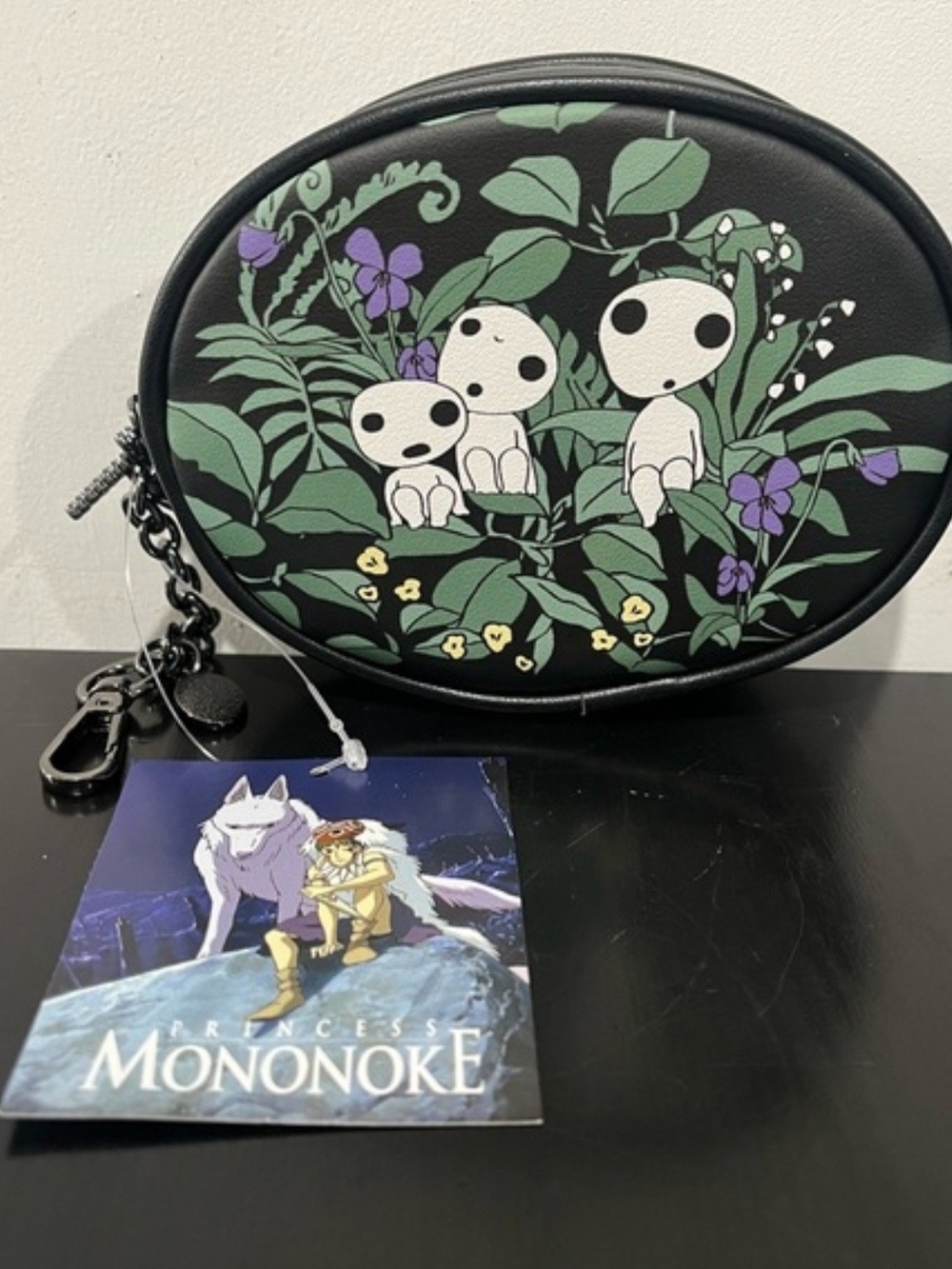 Studio Ghibli Kodama Black Oval Coin Purse - Picture 3 of 6